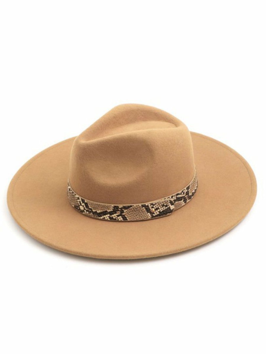 Gameday * | Deals Accessories Hats Wanderlust Tan Snake Trim Hat