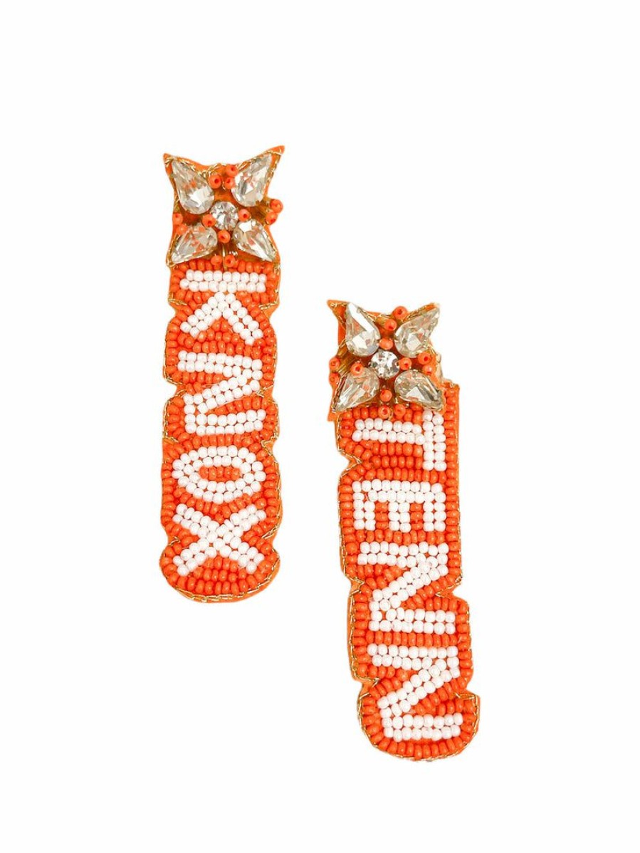 Gameday * | Hot Sale Josie'S Boutique Jewelry Beaded Knox Tenn Earrings