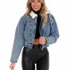 Clothing * | Flash Sale Love Tree Outerwear What Love Can Do Sherpa Denim Jacket Blue