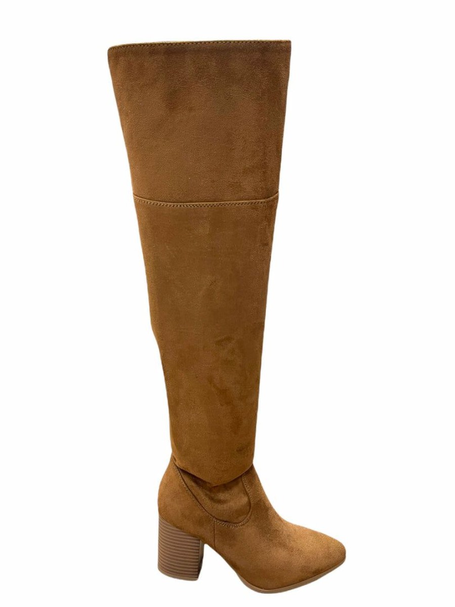 Shoes * | Flash Sale Let'S See Style Iris Knee High Boots Tan