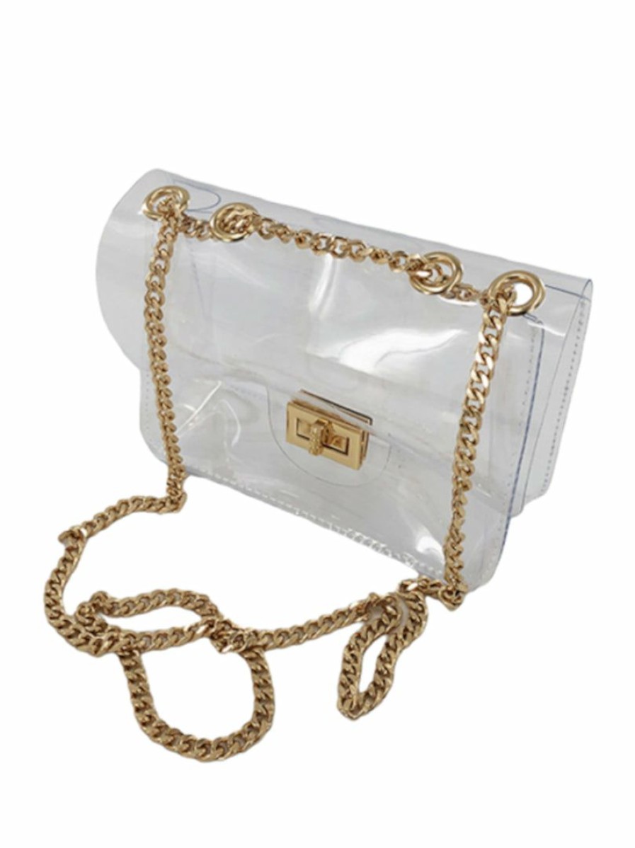 Gameday * | Best Pirce Josie'S Boutique Clear Snap Closure Crossbody Bag