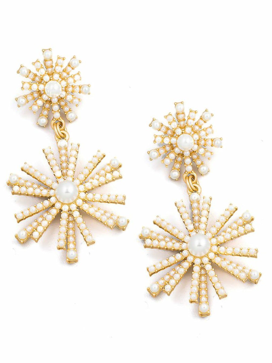 Gameday * | Best Pirce Rough Sketch Pearl Firework Drop Earrings