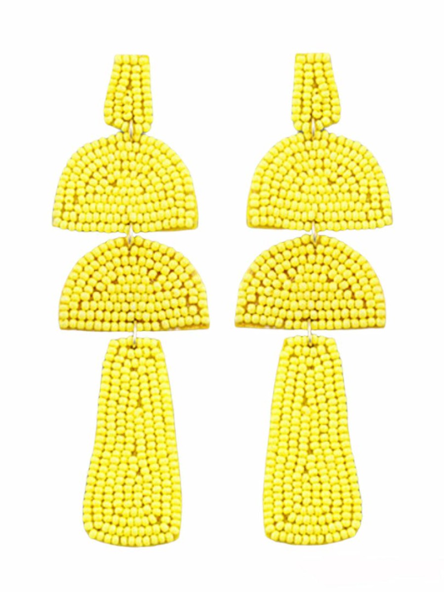 Gameday * | Discount Golden Stella Seed Beads Mushroom Shape Earrings