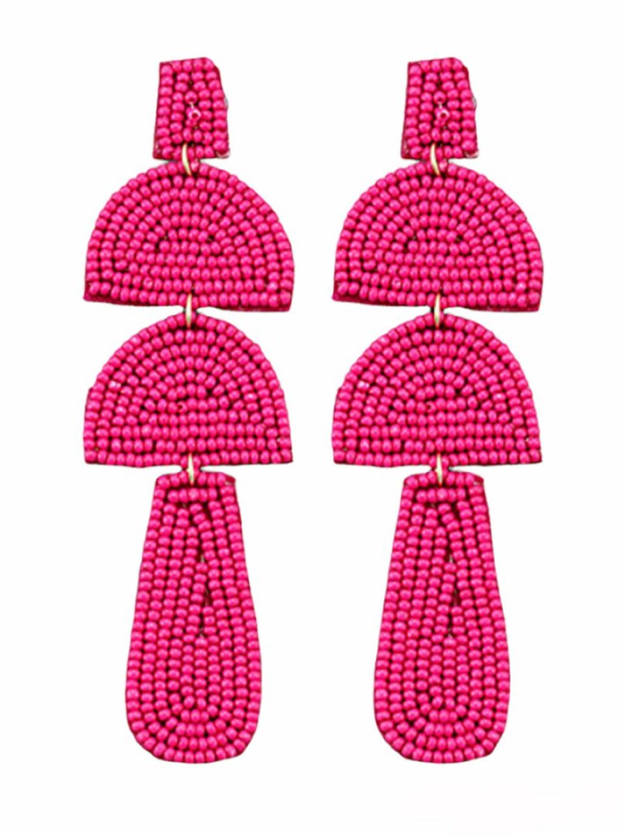 Gameday * | Discount Golden Stella Seed Beads Mushroom Shape Earrings