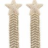 Gameday * | Flash Sale Golden Stella Crystal Tassel Star Earrings