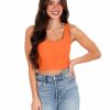 Gameday * | Hot Sale Papermoon Crash Into You Knit Crop Top Orange