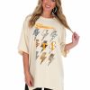 Gameday * | Best Reviews Of Pressbox Tennessee Flash Oversized Tee Ivory