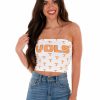 Gameday * | Best Pirce Apparel Go Vols Crop Tube Top Graphic Tees White