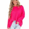 Clothing * | Hot Sale En Merci On Your Mind Cable Knit Sweater Tops