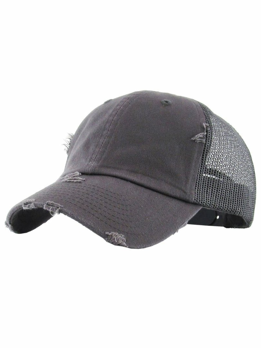 Gameday * | Brand New Kbethos Dark Grey Mesh Baseball Hat