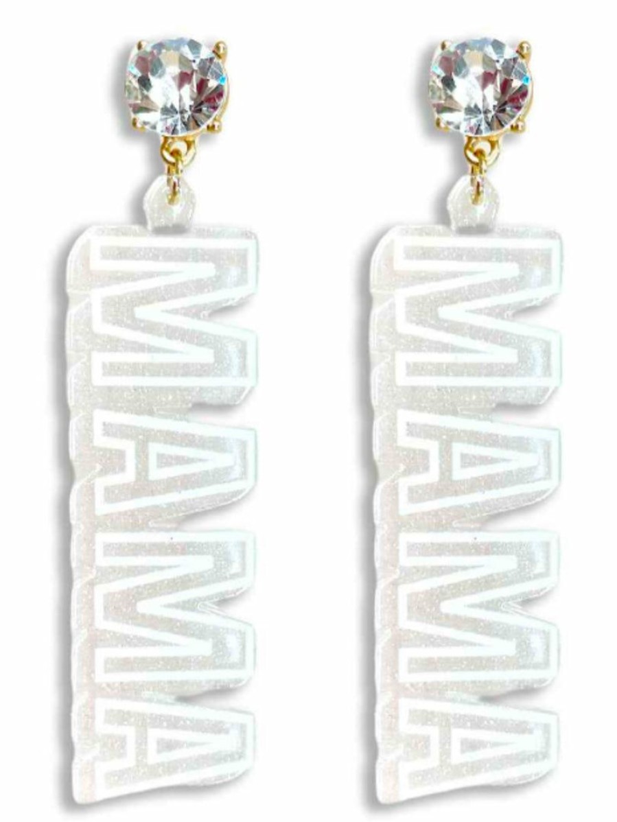 Gameday * | Cheapest Final Project Diamond Acrylic Mama Earrings