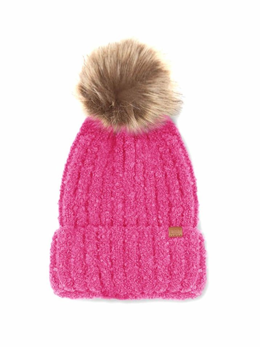 Gameday * | Wholesale David And Young Super Soft Fur Pom Beanie Hats