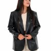 Clothing * | Coupon She + Sky Do You Know Leather Blazer Black