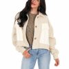 Clothing * | Hot Sale Peach Love California Beautiful People Boxy Jacket Beige/White