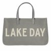 Gameday * | Best Pirce Accessories Lake Day Grey Canvas Tote