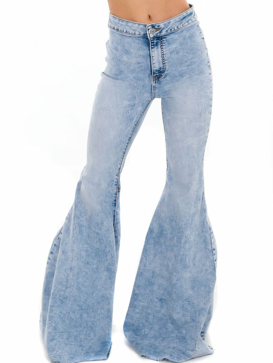 Clothing * | Top 10 Bottoms Free People Float On Flare Indigo Marble