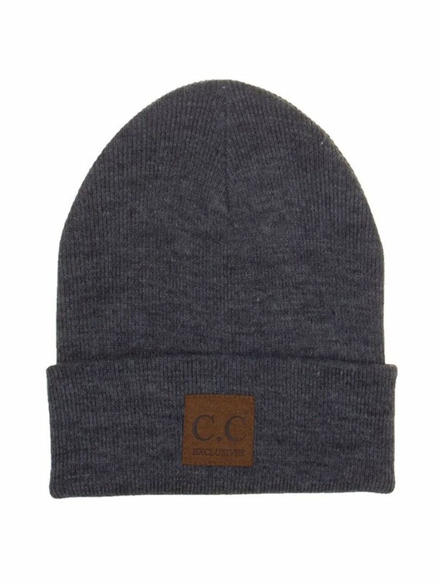 Gameday * | Best Sale Accessories Dark Melange Grey C.C Logo Beanie Hats