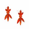 Gameday * | Best Pirce Josie'S Boutique Jewelry Orange Rhinestone Earrings