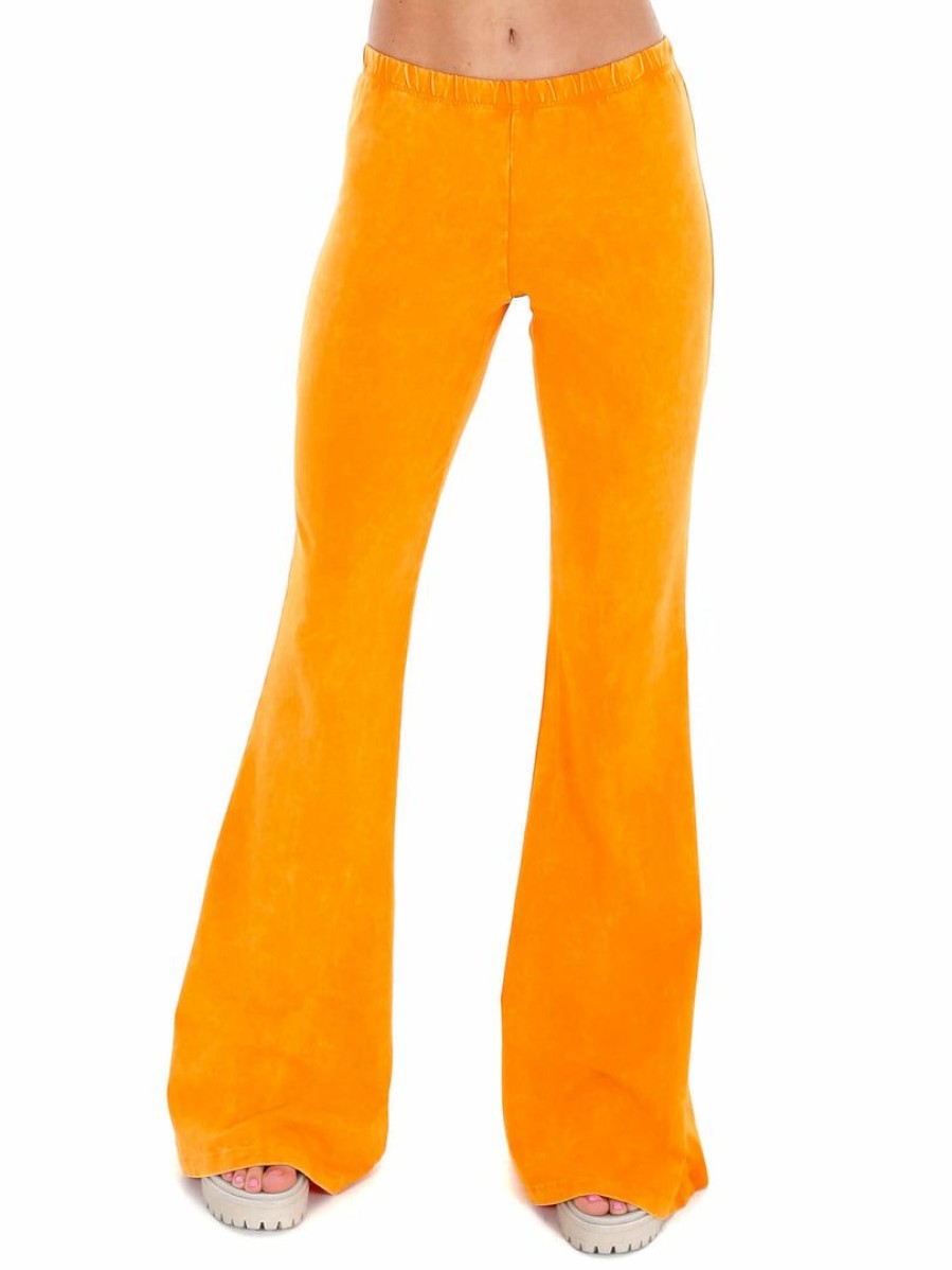 Gameday * | New Chatoyant Biggest Cheerleader Bell Bottom Pants Apparel Tangerine