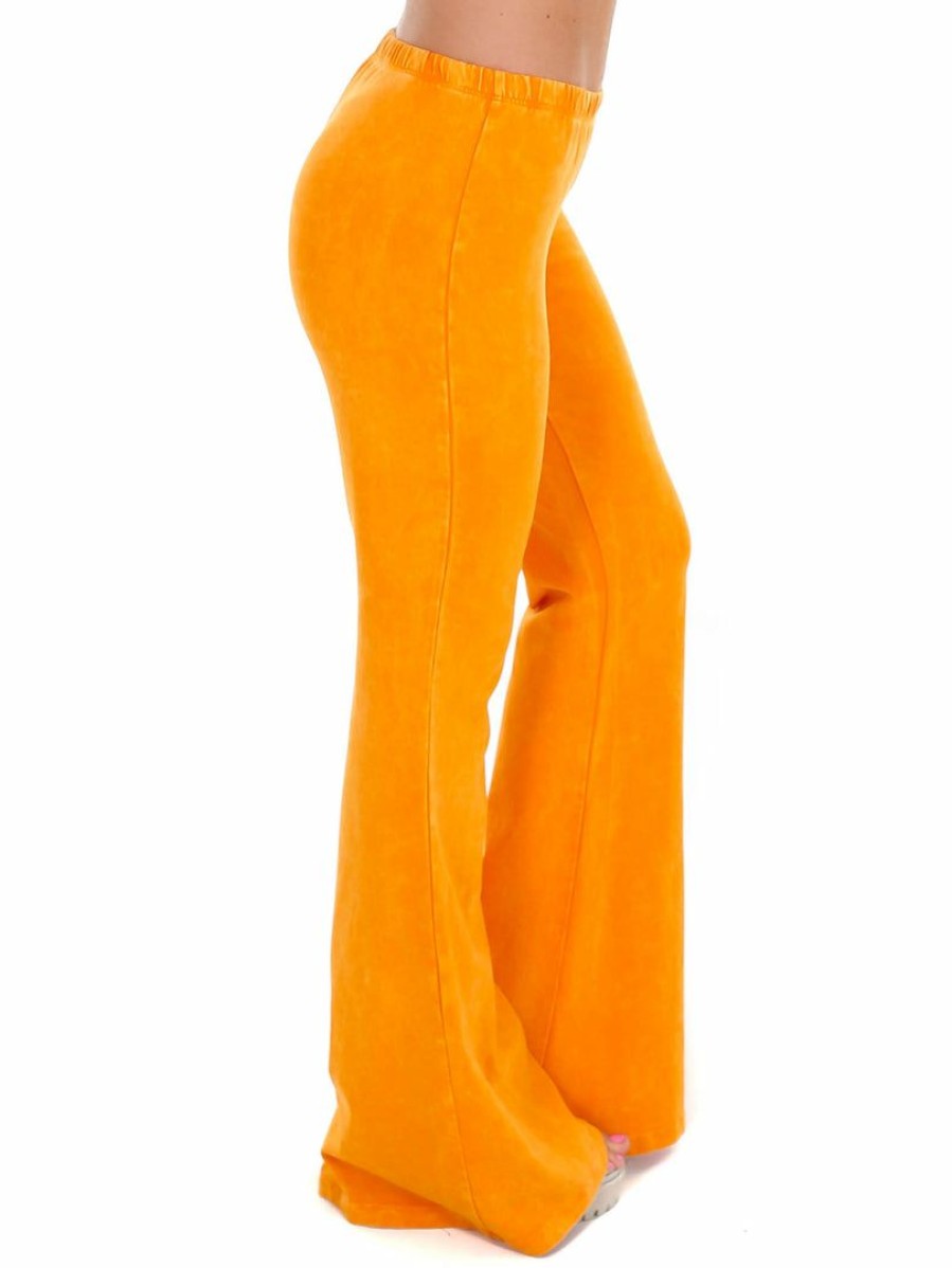 Gameday * | New Chatoyant Biggest Cheerleader Bell Bottom Pants Apparel Tangerine