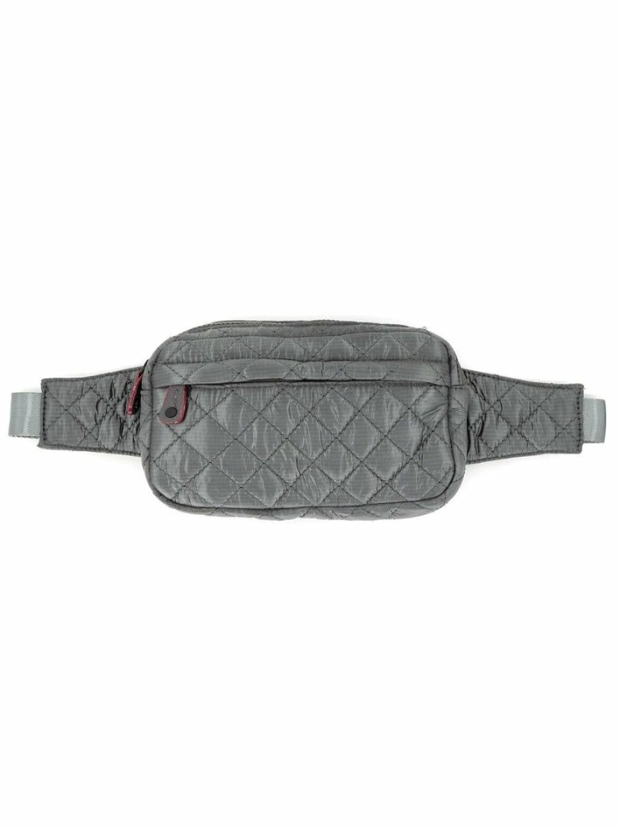 Gameday * | Coupon Bc Handbags Quilted Pewter Fanny Pack