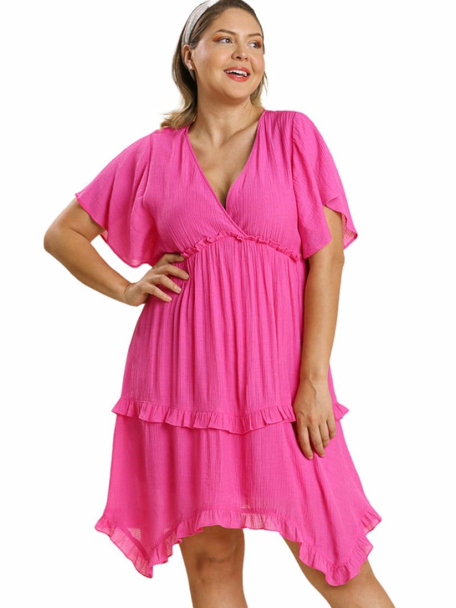 Curvy Girl * | Hot Sale Apparel-Curvy Girl Curvy Love Boldly V-Neck Dress