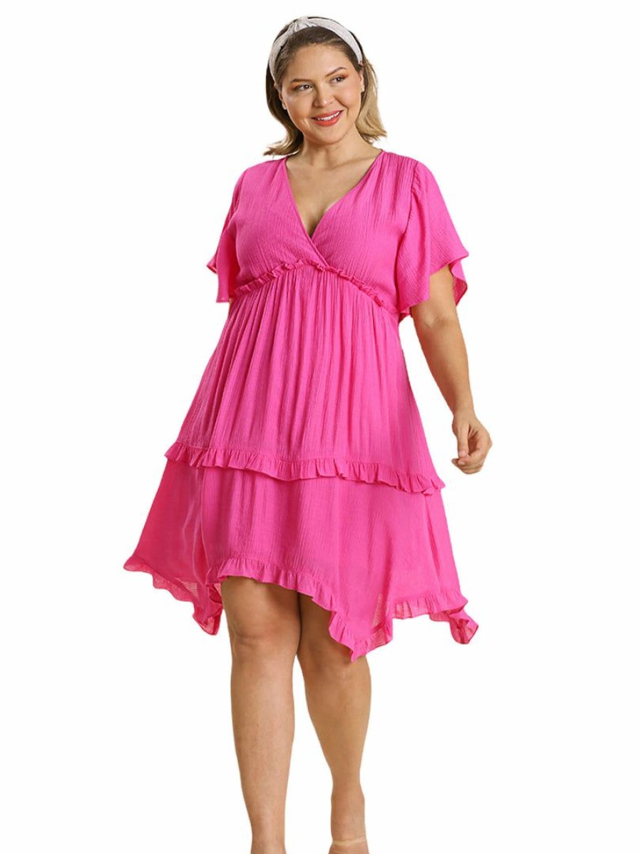 Curvy Girl * | Hot Sale Apparel-Curvy Girl Curvy Love Boldly V-Neck Dress