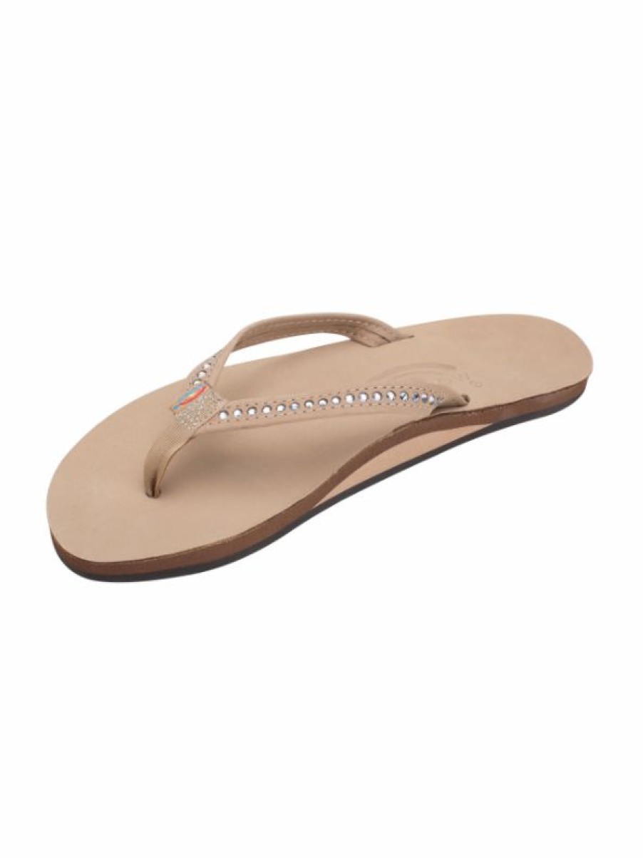 Shoes * | Flash Sale Footwear Crystal Collection Leather Sandal Rainbows Sierra Brown