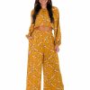 Clothing * | Cheap She + Sky Love Me Harder Floral Two Piece Set Mustard