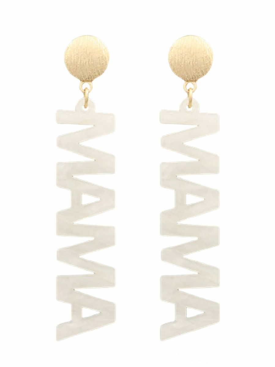 Gameday * | Best Sale En Stella Mama Acetate Letter Earrings