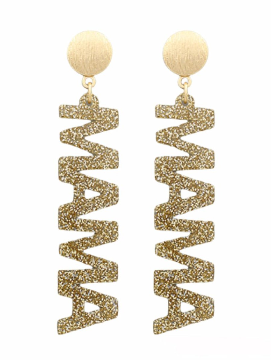 Gameday * | Best Sale En Stella Mama Acetate Letter Earrings