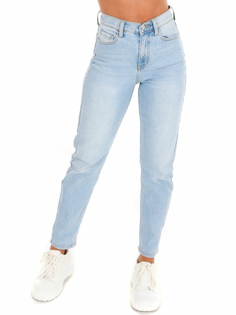 Clothing * | Wholesale Cello Take The Risk High Rise Roll Cuff Skinny Jean Light Denim