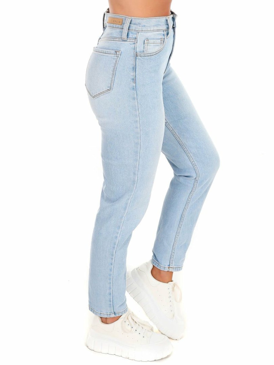 Clothing * | Wholesale Cello Take The Risk High Rise Roll Cuff Skinny Jean Light Denim