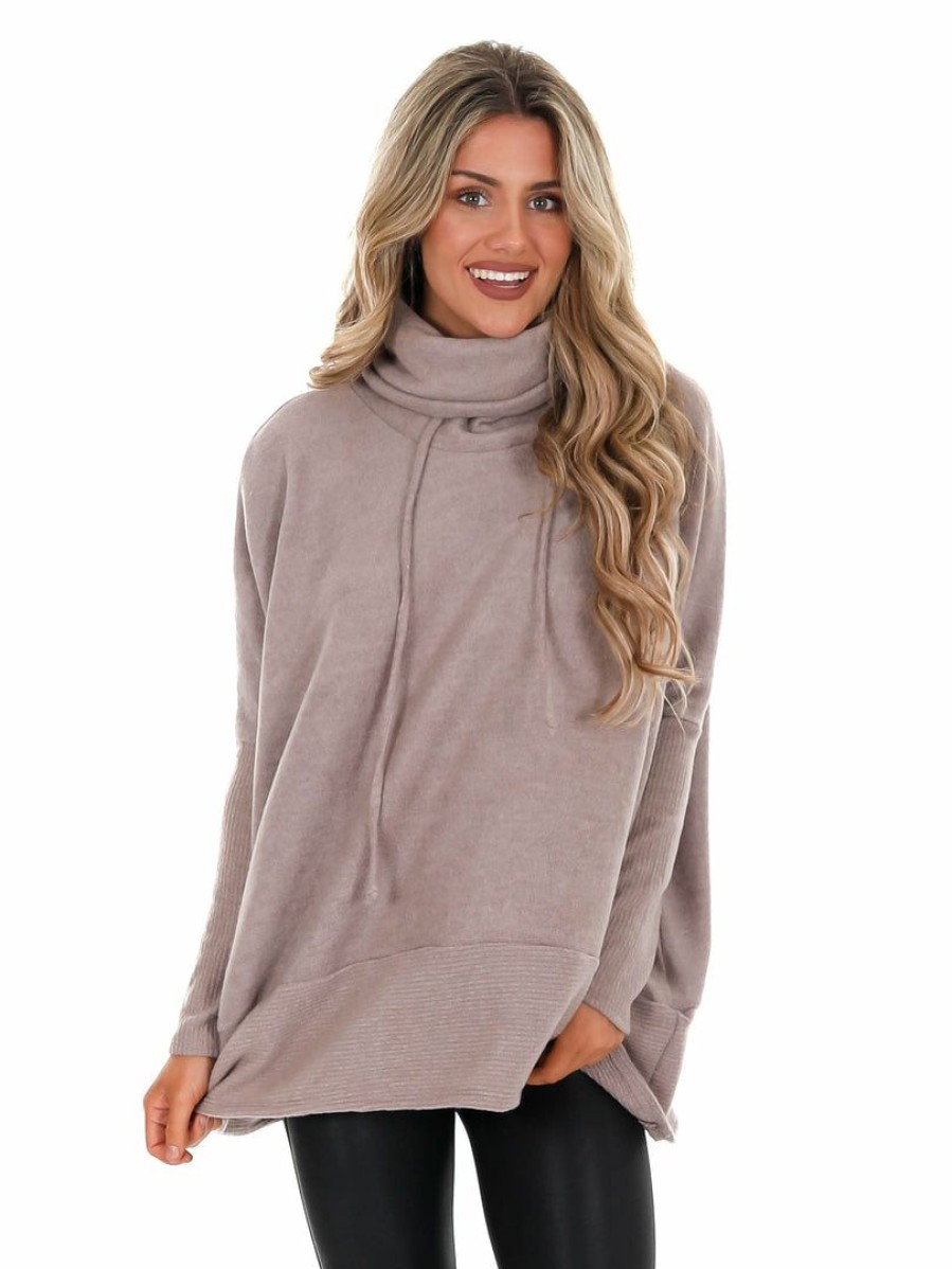 Clothing * | Discount Cherish Maybe Tomorrow Oversized Turtleneck Top