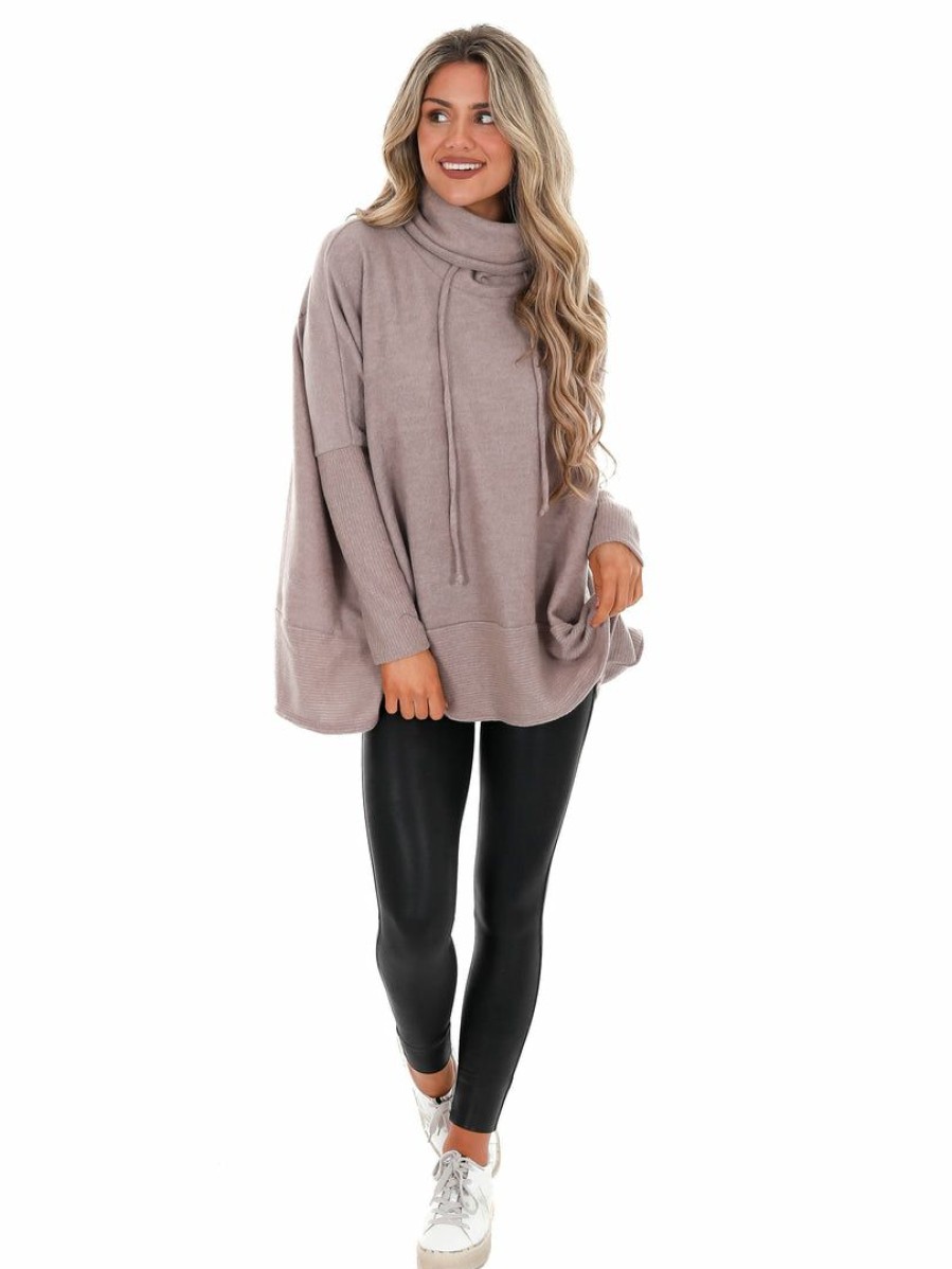 Clothing * | Discount Cherish Maybe Tomorrow Oversized Turtleneck Top