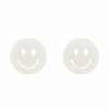 Gameday * | Buy Golden Stella Acrylic White Smiley Face Studs Jewelry