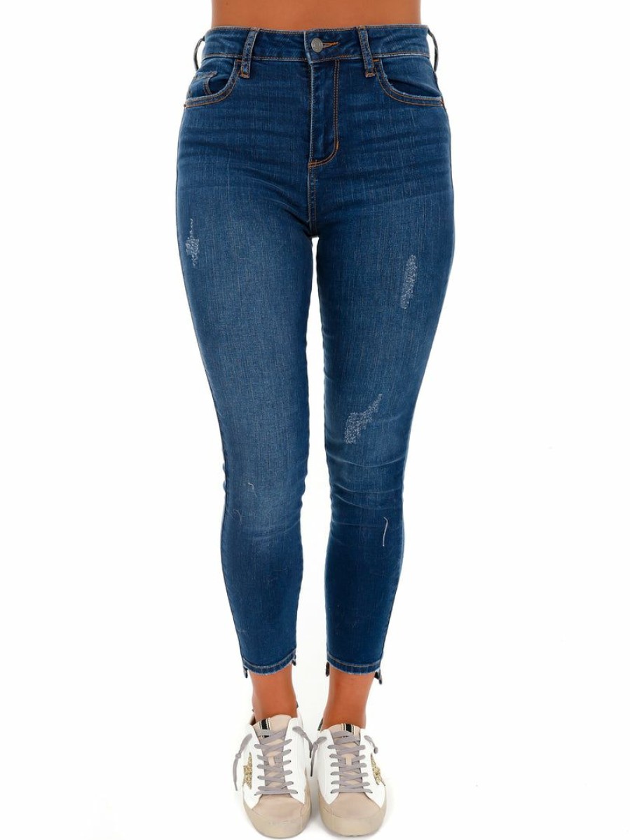 Clothing * | Budget Josie'S Boutique On My Time Crop Skinny Jeans Medium Denim