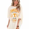 Gameday * | Best Reviews Of Pressbox Tennessee Citrus Park Oversized Tee Ivory