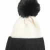 Gameday * | Budget Fame Accessories Hats Ribbed Two Tone Pom Beanie