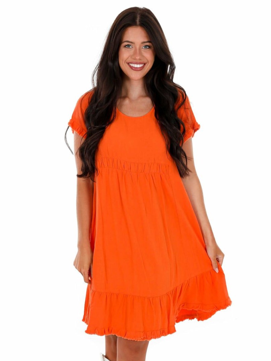 Gameday * | Best Reviews Of Umgee Passing Play Round Neck Dress Apparel Carrot