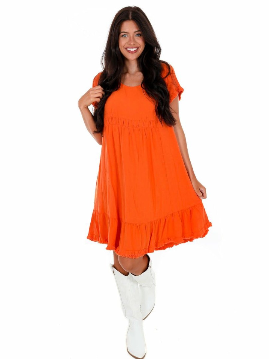 Gameday * | Best Reviews Of Umgee Passing Play Round Neck Dress Apparel Carrot