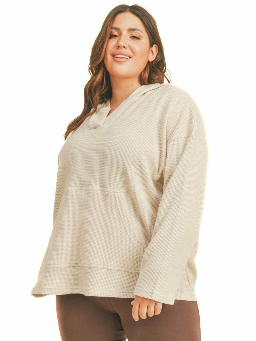 Jb Fit * | Best Sale Kimberly Curvy Comfort Is Key Waffle Pullover