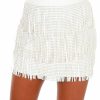 Gameday * | Best Reviews Of Blue B I Feel Like A Woman Fringe Tiered Mini Skirt White