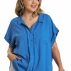 Curvy Girl * | Best Sale Apparel-Curvy Girl Curvy Be Your Best Self Linen Button Down Top