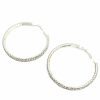 Gameday * | Cheapest Encore Charming Rhinestone Hoop Earrings