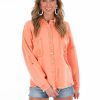 Gameday * | Cheapest Pol Apparel Call An Audible Orange Denim Jacket Neon Orange