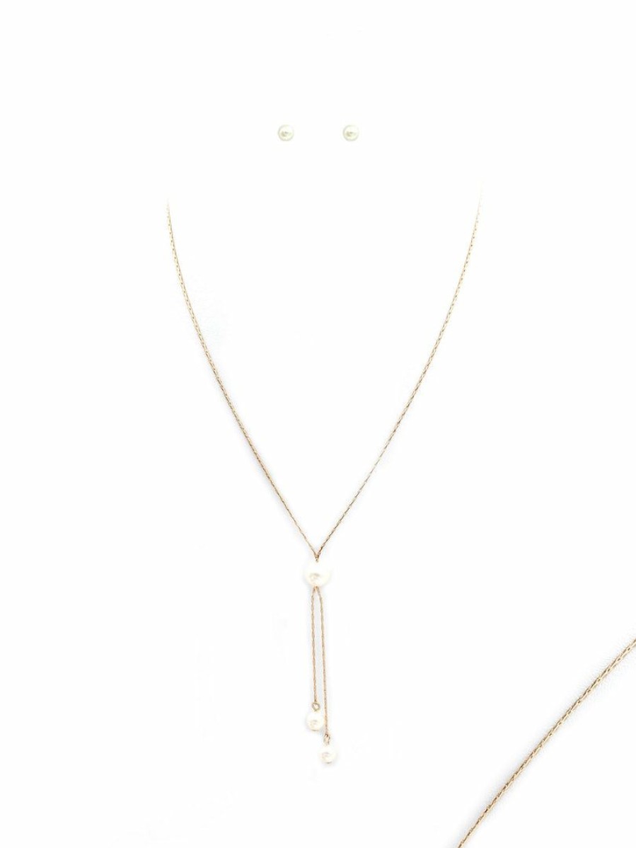 Gameday * | Promo Rnk Necklaces 18 Inch Pearl Drop Necklace