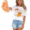 Gameday * | Best Reviews Of Livy Lu Rolling Stones Go Volunteers Cropped Tee Graphic Tees Off White