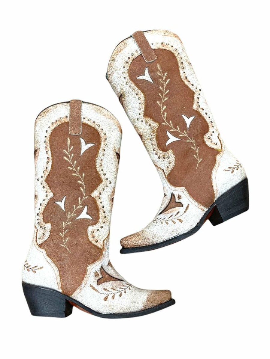 Shoes * | Best Reviews Of Corral Embroidery Cowboy Boots Brown