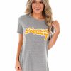 Gameday * | Best Reviews Of Pressbox Tennessee Bonanza Rounded Bottom Tee Heather Grey